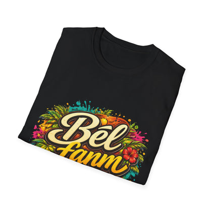 T-Shirt — "Bel Fam" Colorful Tropical Graffiti Design