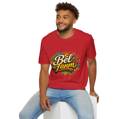 T-Shirt — "Bel Fam" Colorful Tropical Graffiti Design