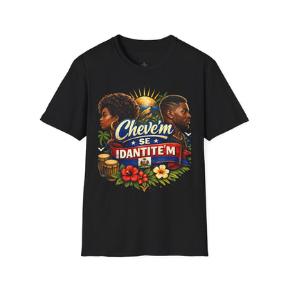 T-Shirt — "Chevem Se Identite'm" Afro-Caribbean Pride Graphic Tee