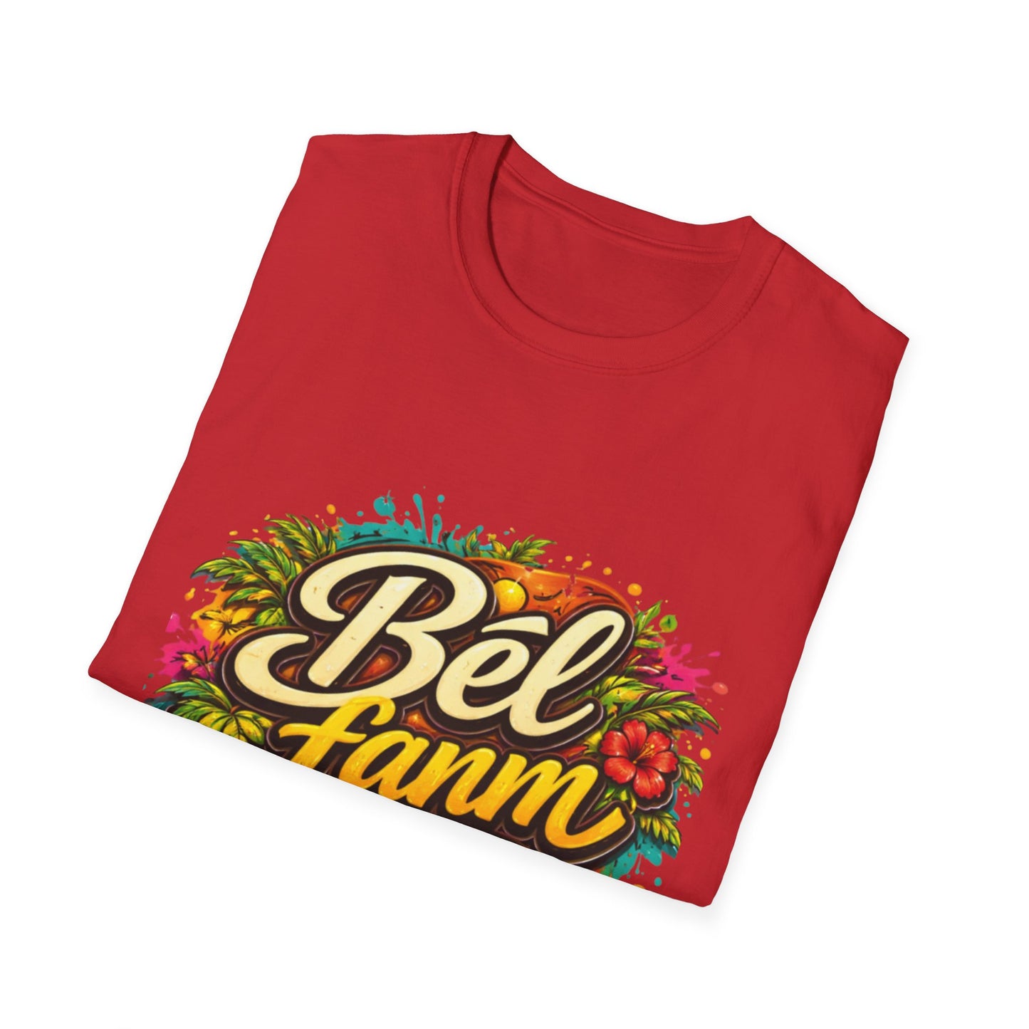 T-Shirt — "Bel Fam" Colorful Tropical Graffiti Design