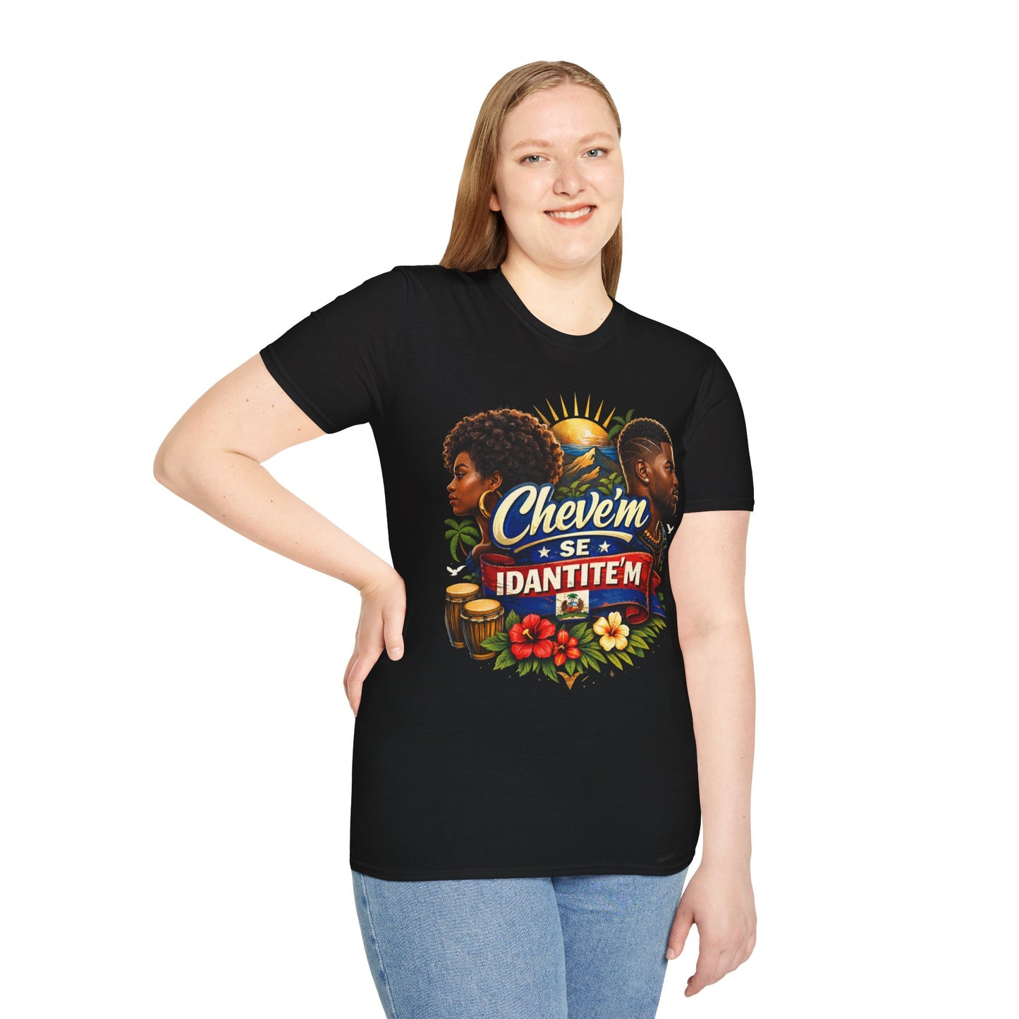T-Shirt — "Chevem Se Identite'm" Afro-Caribbean Pride Graphic Tee