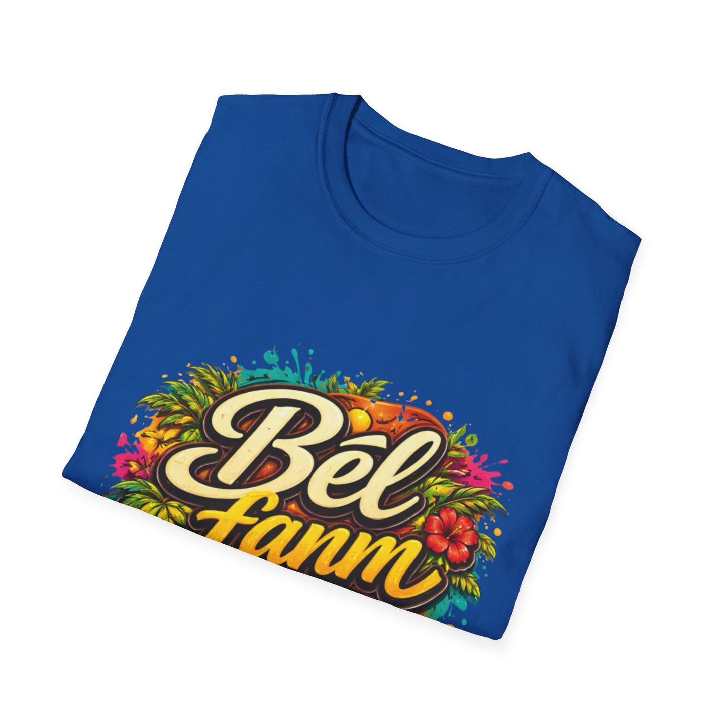 T-Shirt — "Bel Fam" Colorful Tropical Graffiti Design