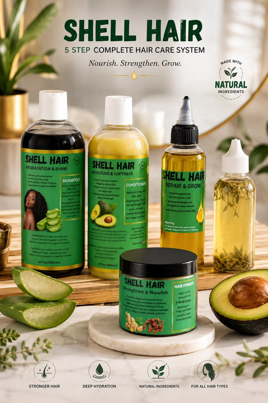 Shell Kit special of 5-Oil, pomade, booster,shampoo & conditioner