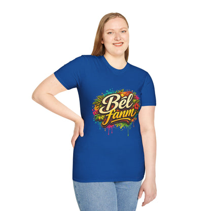 T-Shirt — "Bel Fam" Colorful Tropical Graffiti Design