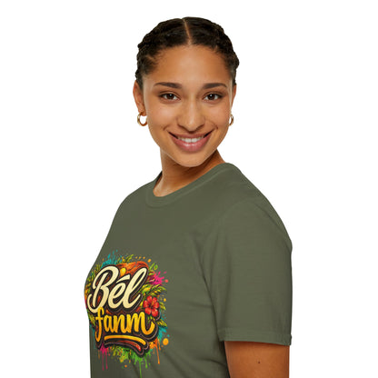T-Shirt — "Bel Fam" Colorful Tropical Graffiti Design
