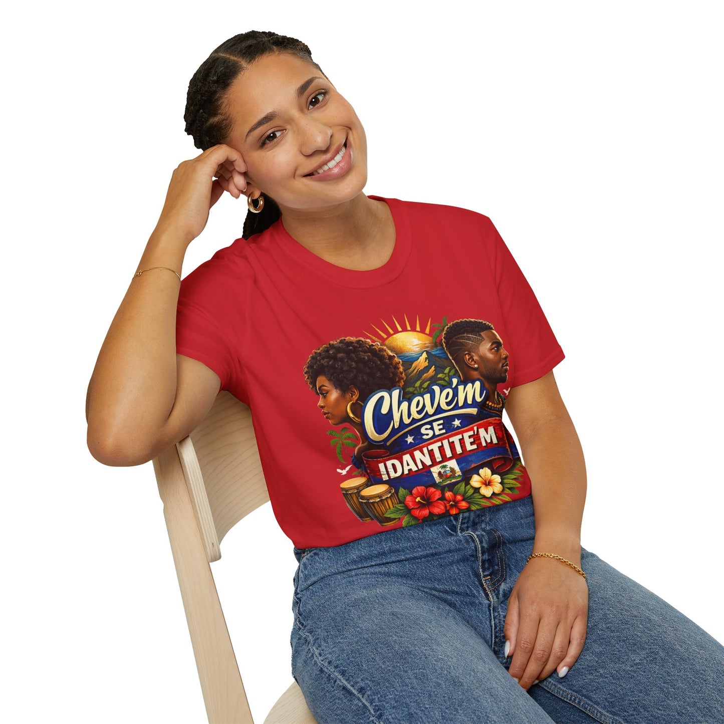 T-Shirt — "Chevem Se Identite'm" Afro-Caribbean Pride Graphic Tee