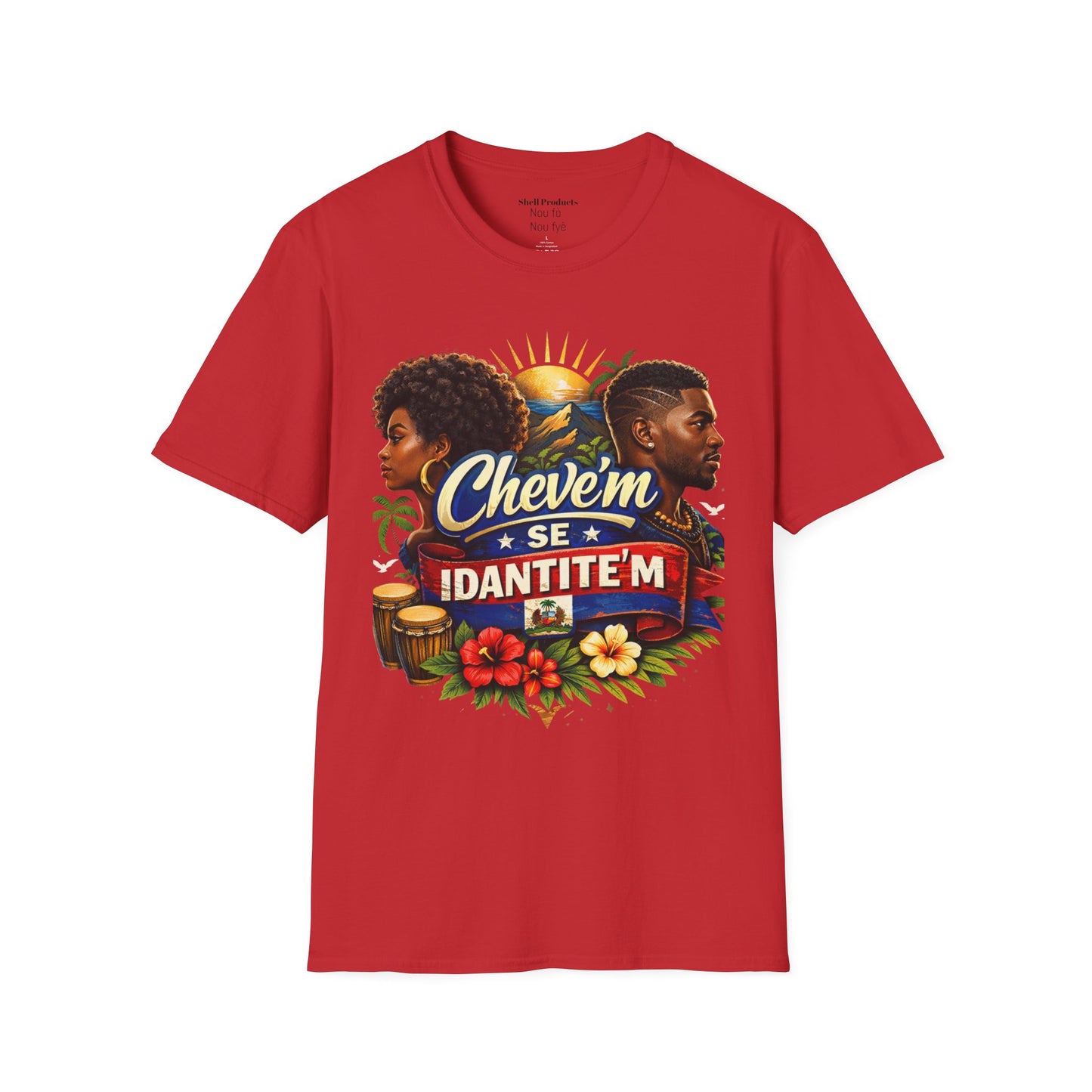 T-Shirt — "Chevem Se Identite'm" Afro-Caribbean Pride Graphic Tee