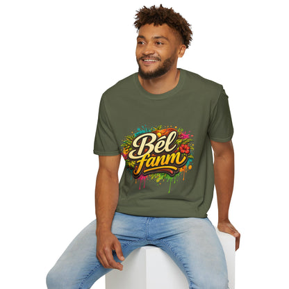 T-Shirt — "Bel Fam" Colorful Tropical Graffiti Design