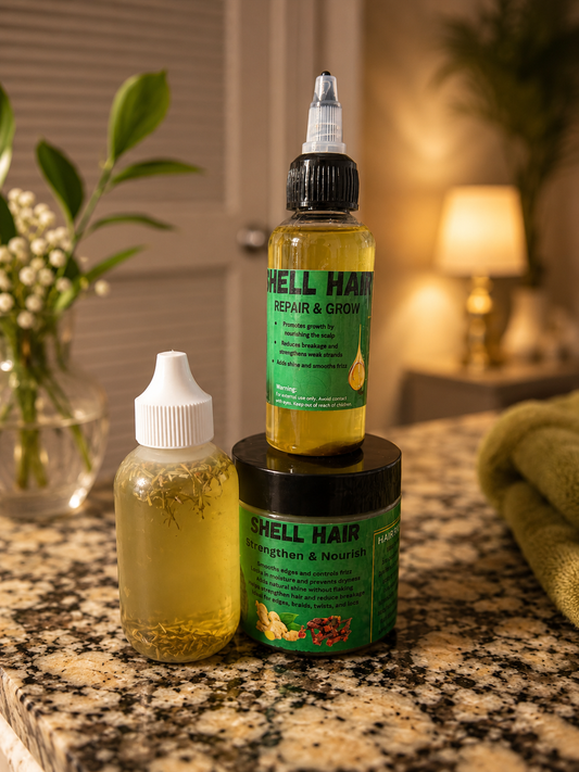 Shell Mini set_Hair oil 2oz/ Pomade 4 oz/ 2 oz booster