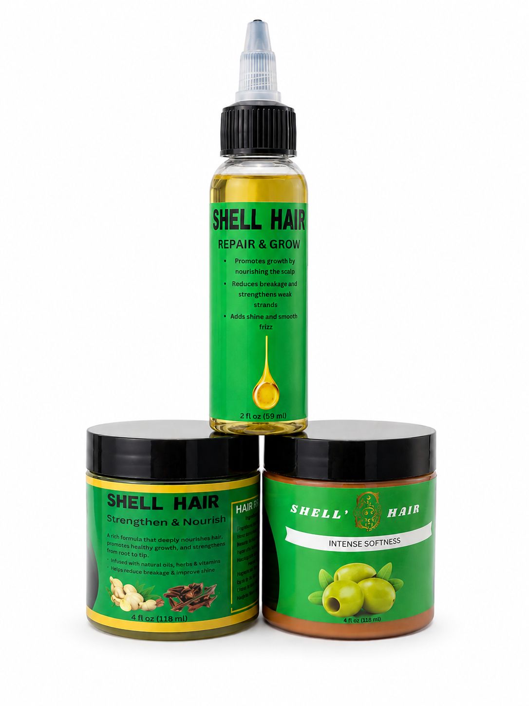 Shell Mini set_Hair oil 2oz/ Pomade 4 oz/ Proteine 4 oz